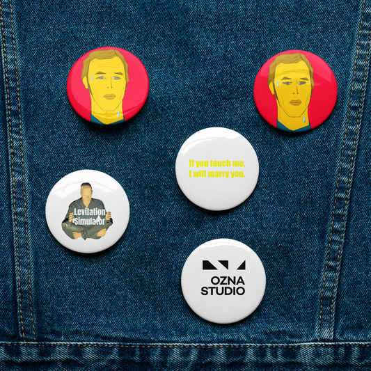 Set of pin buttons